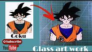 How to draw Goku glass painting | Painting Goku on Glass | Goku Tutorial step by step #goku #art