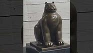Fat Cat Gato Bronze Statue Sculpture Modern Art Figure after Fernando Botero AL-398
