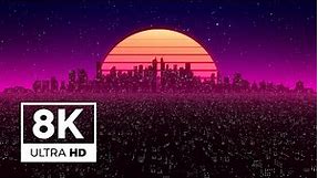 8K Ultra HD 10 Hours - Synth City Screensaver Wallpaper