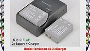 2x Nb-7l Battery  Cb-2lze Charger for Canon Powershot G10 G11 G12 Sx30 Is Camera