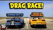Vapid Dominator GT VS Vigero ZX Convertible Drag Race! | GTA Online