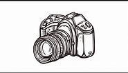 How to Draw a DSLR Camera | Drawing of a Digital SLR Camera