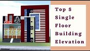 North Facing Building Elevation || Single Floor || Elevation
