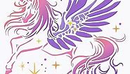 FINGERINSPIRE Unicorn Stencil 11.8x11.8inch Reusable Unicorn Pegasus Drawing Template Unicorn and Star Pattern Craft Stencil Dream Theme Stencil for Painting on Wall, Wood, Fabric and Furniture