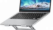 Laptop Stand with Stable Support, Adjustable Laptop Riser for Desk, Aluminum Computer Stand Notebook Holder Compatible with MacBook Air Pro, Dell XPS, HP, Lenovo, Silver