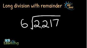 Long Division with Remainder | Example