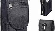 Hengwin Tactical Phone Holster fits for iPhone 15 Pro Max 14 Pro Max 13 Pro Max 12 Pro Max Samsung Galaxy S23 Ultra S23+ A54, Nylon Cell Phone Pouch for Belt, Dual Cell Phone Belt Case with Belt Clip