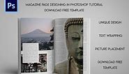 Magazine Page Designing in Photoshop Tutorial | Download Free Template