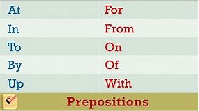 Prepositions in English : 40+ Important prepositions | Vocabulary | List of Prepositions