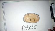 How to draw and color a potato for kids