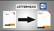 How to Insert Letterhead in MS Word with Full Width and Height
