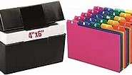 1InTheOffice Index Card Box 4x6, Index Card Storage Box 4 x 6 inches Index Card Holder 4x6 400 Capacity & Index Card Guide Set, A-Z, 1/5 Tab