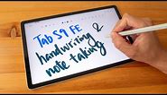 Samsung Tab S9 FE handwriting & note taking review