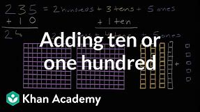 Adding ten or one hundred | Addition and subtraction within 100 | Early Math | Khan Academy