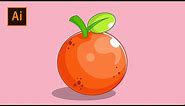 Orange Fruit Vector Illustration (HD)🍊 | Orange Fruit HD Drawing | Adobe Illustrator CC