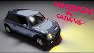 car design in catia v5 by imagine and shape tool (how to insert images) (mini Cooper) #catiav5