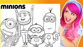 Coloring Minions & Despicable Me Coloring Pages | Gru, Minion Otto, Kevin & Bob Coloring Videos