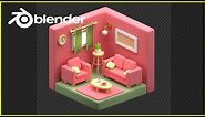 Blender 3D Beginner Tutorial: Smooth 3D Living Room