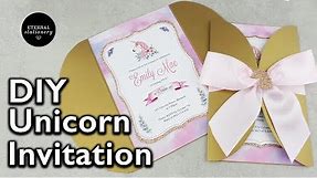 How to make an easy unicorn invitation | DIY birthday Invitation | Eternal Stationery