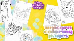 Magical Unicorn Coloring Pages for Kids -- Download & print!