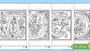 Illuminated Letters Coloring Pages