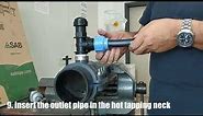 How to install a clamp saddle and a hot tapping neck on PE pipes