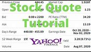 How to Read a Stock Quote on Yahoo! Finance