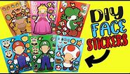 The Super Mario Bros Movie DIY Silly Face Stickers with Bowser, Peach, Toad, Luigi