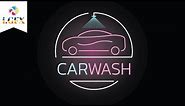 Car Wash Logo | Car logo | car wash logo design illustrator | Car logo with Neon effect | Neon Car