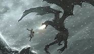 Fighting Dragon The Elder Scrolls V: Skyrim Live Wallpaper - MoeWalls