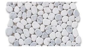 Carrara Mix Bardiglio Grey Marble River Rocks Pebble Stone Mosaic Tile Tumbled