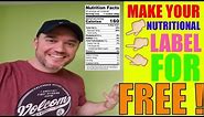 How to get a nutritional label for my product [ step by step tutorial ]