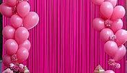 10ft x 10ft Hot Pink Backdrop Curtain for Parties Fuchsia Wrinkle Free Backdrop Drapes Panels for Baby Shower Birthday Photo Photography Polyester Fabric Background Decoration