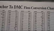 Floss Convertion Chart - A-N-Ch-or to D-M-C