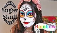 Rainbow Sugar Skull Tutorial for Halloween ♡