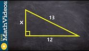 Finding the missing length of a triangle using pythagorean theorem