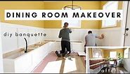 EXTREME DINING ROOM MAKEOVER // DIY Built In Banquette With Storage // budget friendly dining room