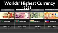 World Highest Currency (2023) - 150+ Countries Compared
