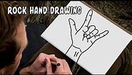 HOW TO DRAW ROCK HAND SIGN ROCKSTAR DRAWING EASY