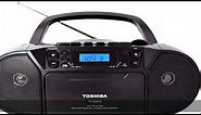 Toshiba TY-CKM39(K) Portable MP3 CD Cassette Boombox with Am/FM Stereo and Aux Input Black