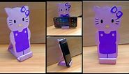 DIY Purple Hello Kitty Phone Stand from Cardboard