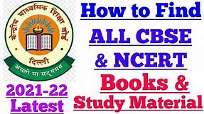 How to download CBSE Books PDF or CBSE Study Material and Books for All Classes, NCERT Books 2021-22