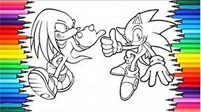 Coloring Knuckles and Sonic | Coloring Page | Coloring For Kids