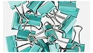 JAM PAPER Colorful Binder Clips - Small - 3/4 Inch (19 mm) - Teal Binderclips - 25/Pack