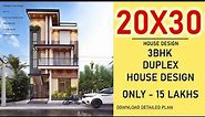 20x30 House Plan | 600 Square feet | 3 BHK | 20*30 House Design 3D | 20by30 House Plan
