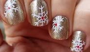 Gold Snowflake NAIL ART | Sparkle Christmas NAILS Tutorial - Festive Manicure 2023