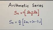 Arithmetic Series - Sum of the Terms of Arithmetic Sequence