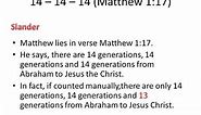 Matthew 1:17 How to count 14 generations