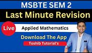 Last Minute Revision | Applied Mathematics 2nd Sem Diploma | Toshib Tutorials