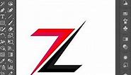Z letter logo design using adobe illustrator #graphicsdesign #shorts